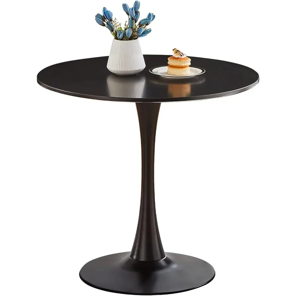 Round Small Black Pedestal Table