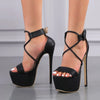 Sexy High Heel Open Toe Solid Ankle Buckle Strap Platform Sandal