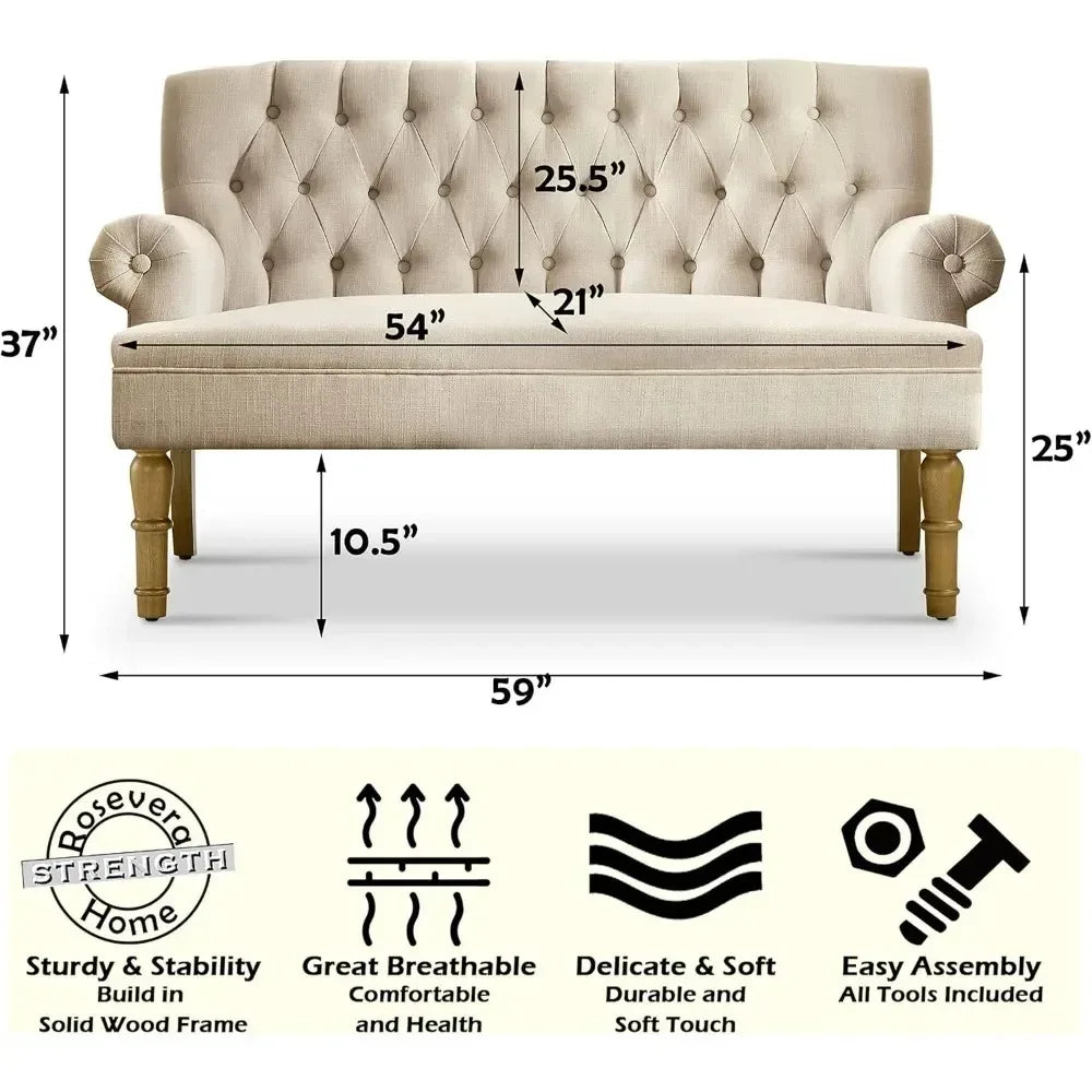 Modern Button Tufted Loveseat