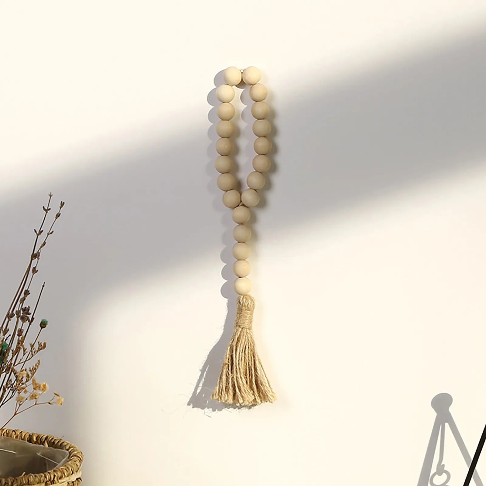 Handmade Wood Bead Garland Home Decor, Diy