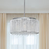 Drum Crystal Chandelier with Polished Chrome Finish