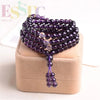 6mm Buddhist Purple Crystal 108 Prayer Beads Mala Bracelet