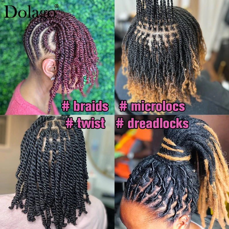 Braids Crochet Hair Dread Locks Human Braiding Hair Afro Kinky Curly Extensions Pick And Drop Bulk Hair For Braiding Microlocs