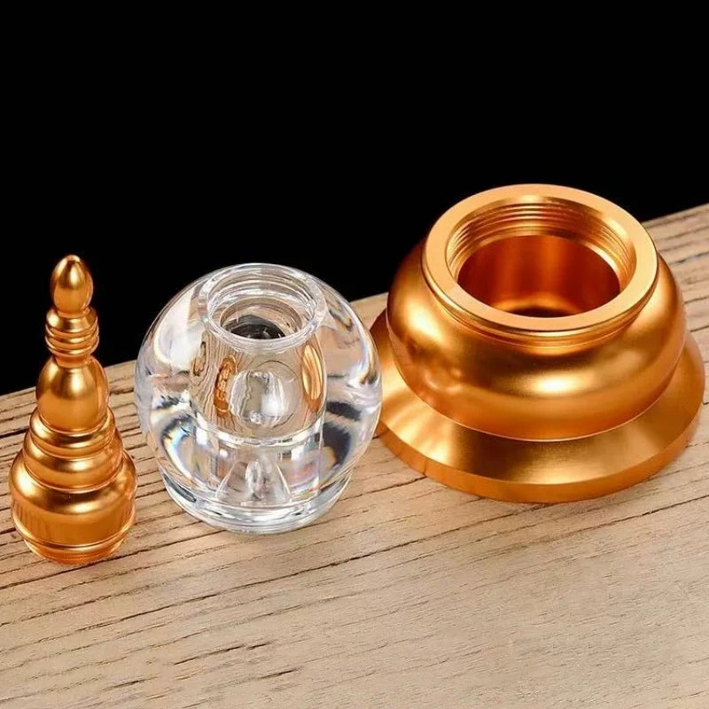 Buddha Bodhi Pagoda,Tibetan Acrylic Alloy 3-Layer Tantric Tower,Altars Stupa,Buddhist Item Religious Handicraft Decorative