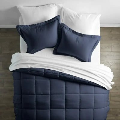 Simply Soft Solid Navy 8-Piece Bed-In-A-Bag, Queen Set