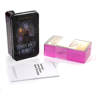 10.3*6cm Witches Tarot In A Tin Metal Box with PDF Guide Book