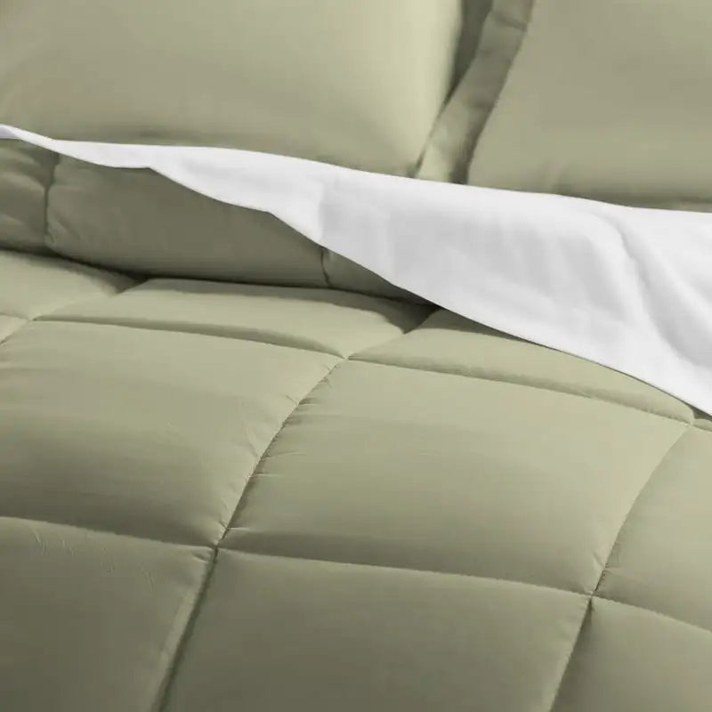 Simply Soft Solid Sage 8 Piece Bed in a Bag, California , 90 GSM Microfiber Comforter Set with Sheets etc