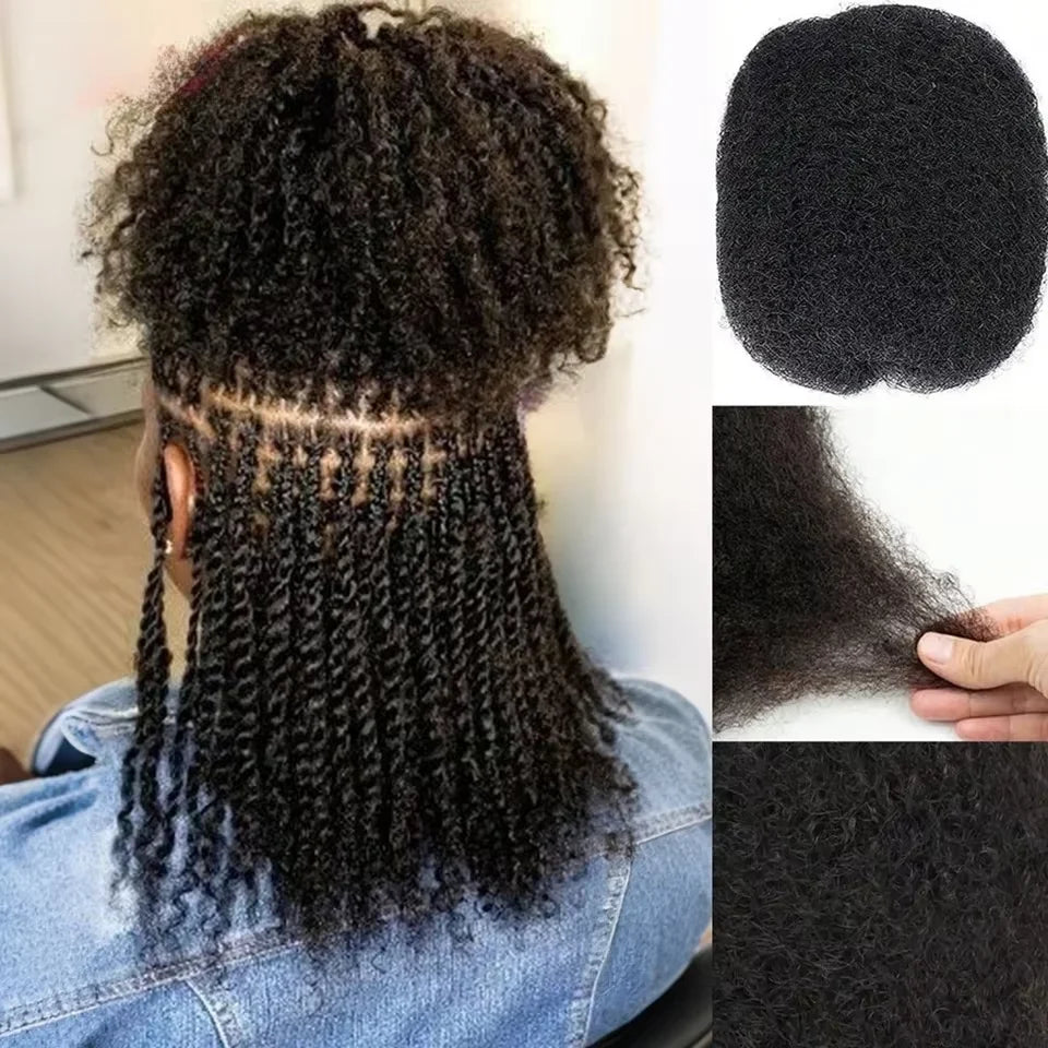Afro Kinky Curly Bulk Human Hair For Braiding QVR Remy Bulk Hair No Attachment, Soft & Lightweight, Perfect for Braids Twists