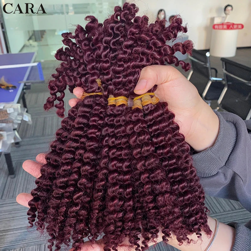 Afro Kinky Curly Microlocs Hair Extensions Knotless Locks Hair Braids Bulk Hair For Braiding Crochet Braids