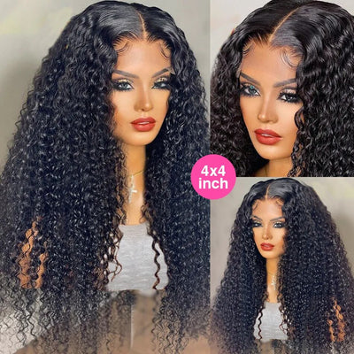 Wigirl - 13x6 HD Transparent Human Hair Wigs 32 40 Inch Loose Deep Wave Lace Frontal Wig