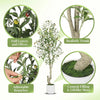 5-7 ft Tall Realistic Faux Indoor/Outdoor Olive Tree with White Planter & Fruits