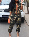 Fashion Jumpsuits for Woman Camouflage Print Zipper Pocket Design Casual One Pieces Jumpsuit Streetwear Y2K Clothing