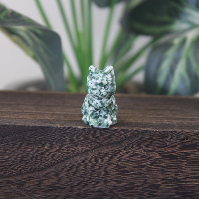 Mini Gemstone Cute Cat Statue Crystal