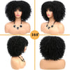 Synthetic Afro Curly Bob Hair Wig Ombre Brown Blonde Grey Kinky Curly Fluffy Soft Natural Glueless Wigs With Bangs