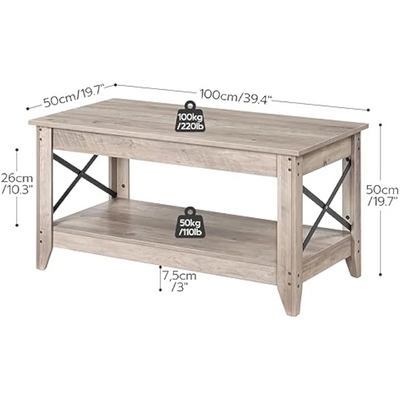2-Tier Center Table with Storage Shelf