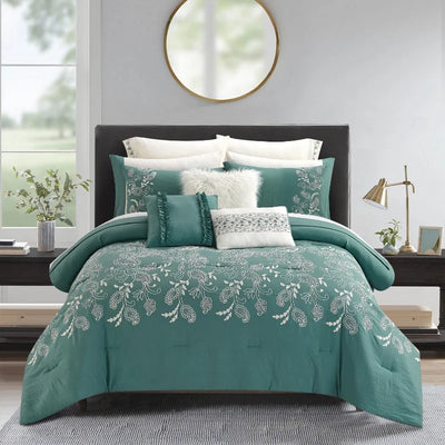 Sage 12-Piece Bed in a Bag Comforter Set with Sheets