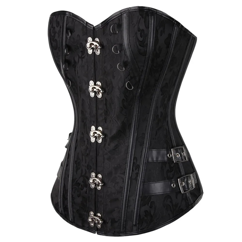 Women's Corset Steampunk Body Shapewear Vintage Gothic Clothes Bodice Bustier Overbust Burlesque Goth Waist Lace-up Corselet