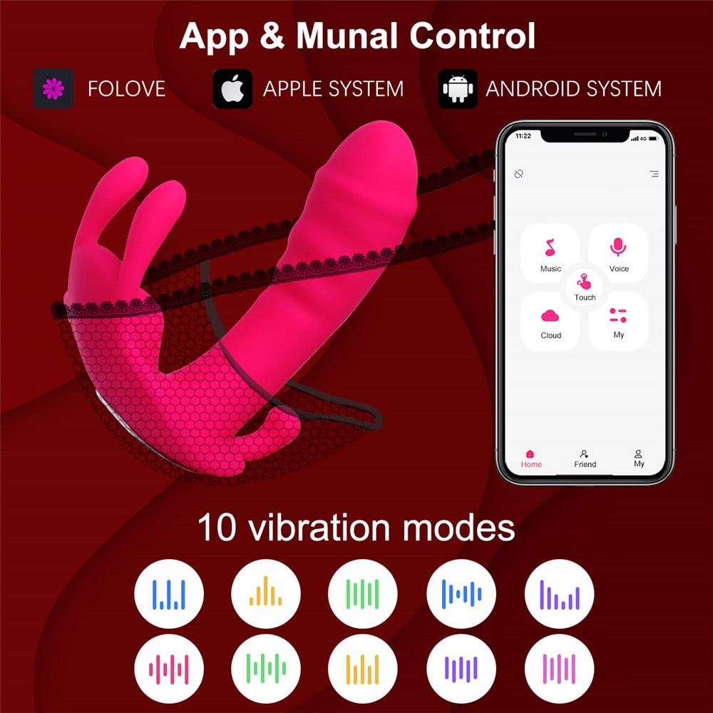 3IN1 Mobile Phone APP Control G Spot Clitoris Stimulator