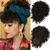 Synthetic Afro Kinky Curly Hair Bangs Puff Drawstring Ponytail