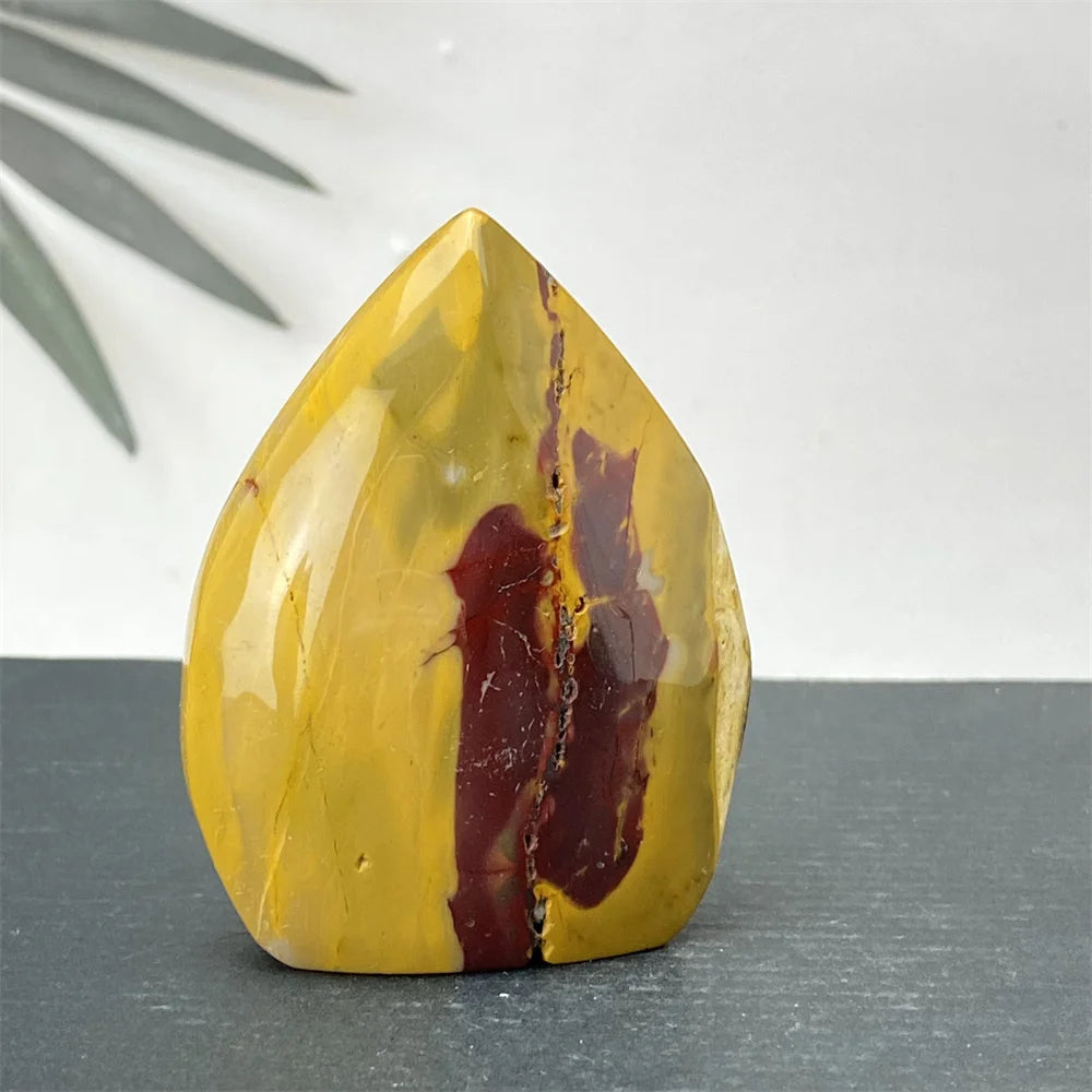 Natural Gemstone Egg Yolk Free Form Jewelry Aura Healing Stone Obelisk Feng Shui Witchcraft Ornament Home Decor