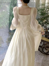 Elegant High Waist A-line Lace Up Vintage Gown