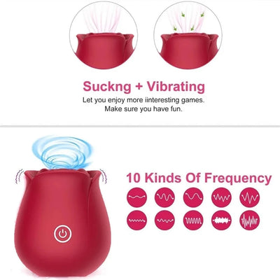 Rose Vibrator Toy No Sound Adult Sucking Rose Vibrators Vaginal Female Clit Sucker Sex Toys for Women US Warehouse