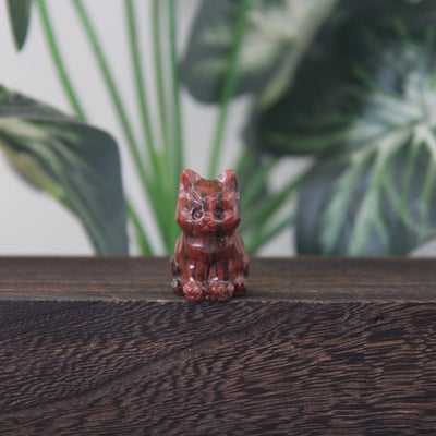 Mini Gemstone Cute Cat Statue Crystal