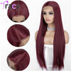 TRACY HAIR 99j Burgundy Human Hair Straight Lace Front Wig