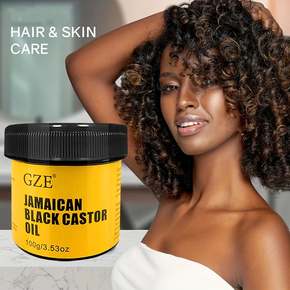 GZE JAMAICAN Black Castor Oil Pure Cold-Pressed for Hair Growth, Skin Moisturizing and Scalp Health - Promotes Thick Hair