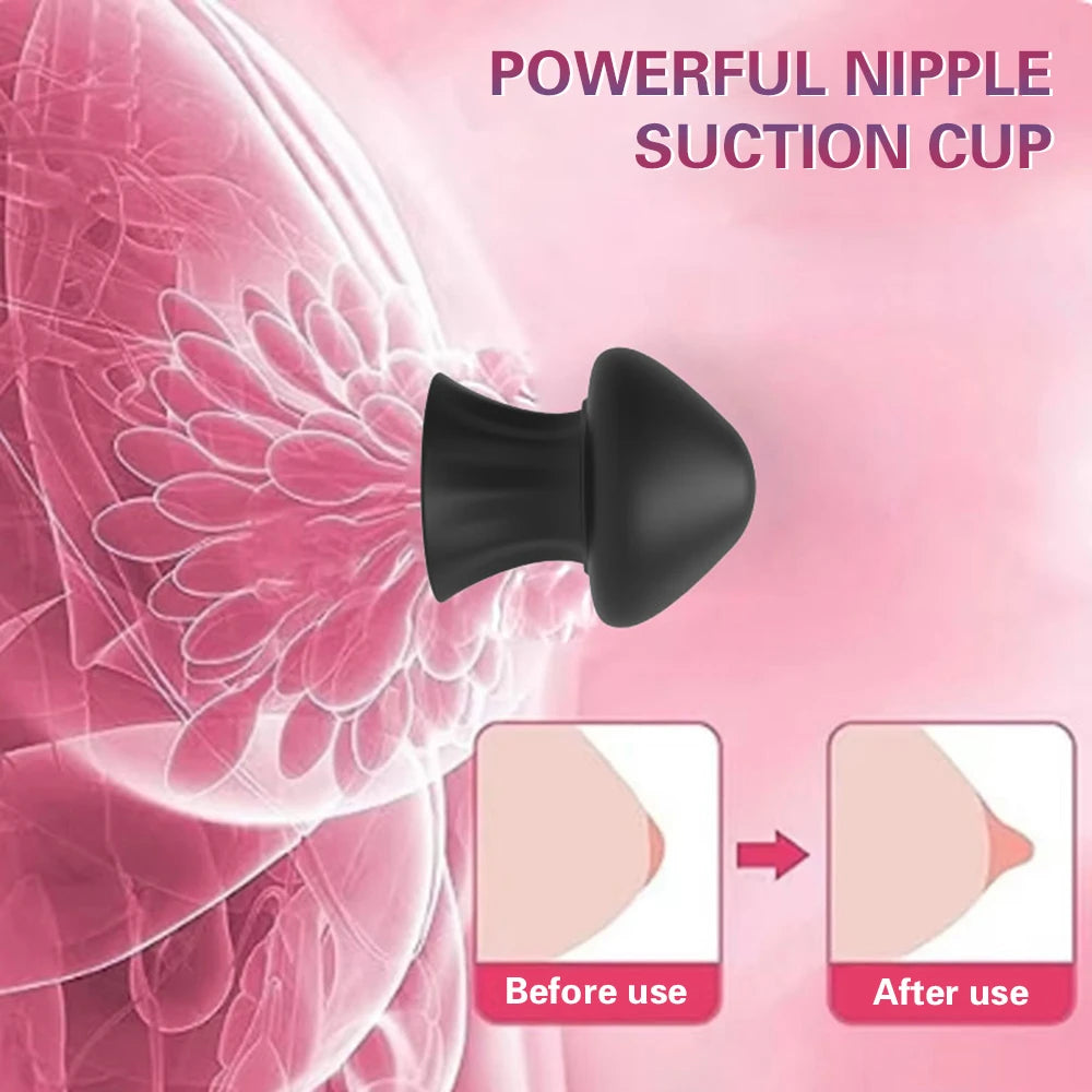2Pcs Breast Nipple Sucker Clitoris Suction Bdsm Bondage Massager Nipple Vacuum Pump Enlarger Sex Toys for Women Adults