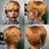 Highlight Synthetic Short Straight Pixie Cut Hair Bob Wig Honey Gold Mix Black