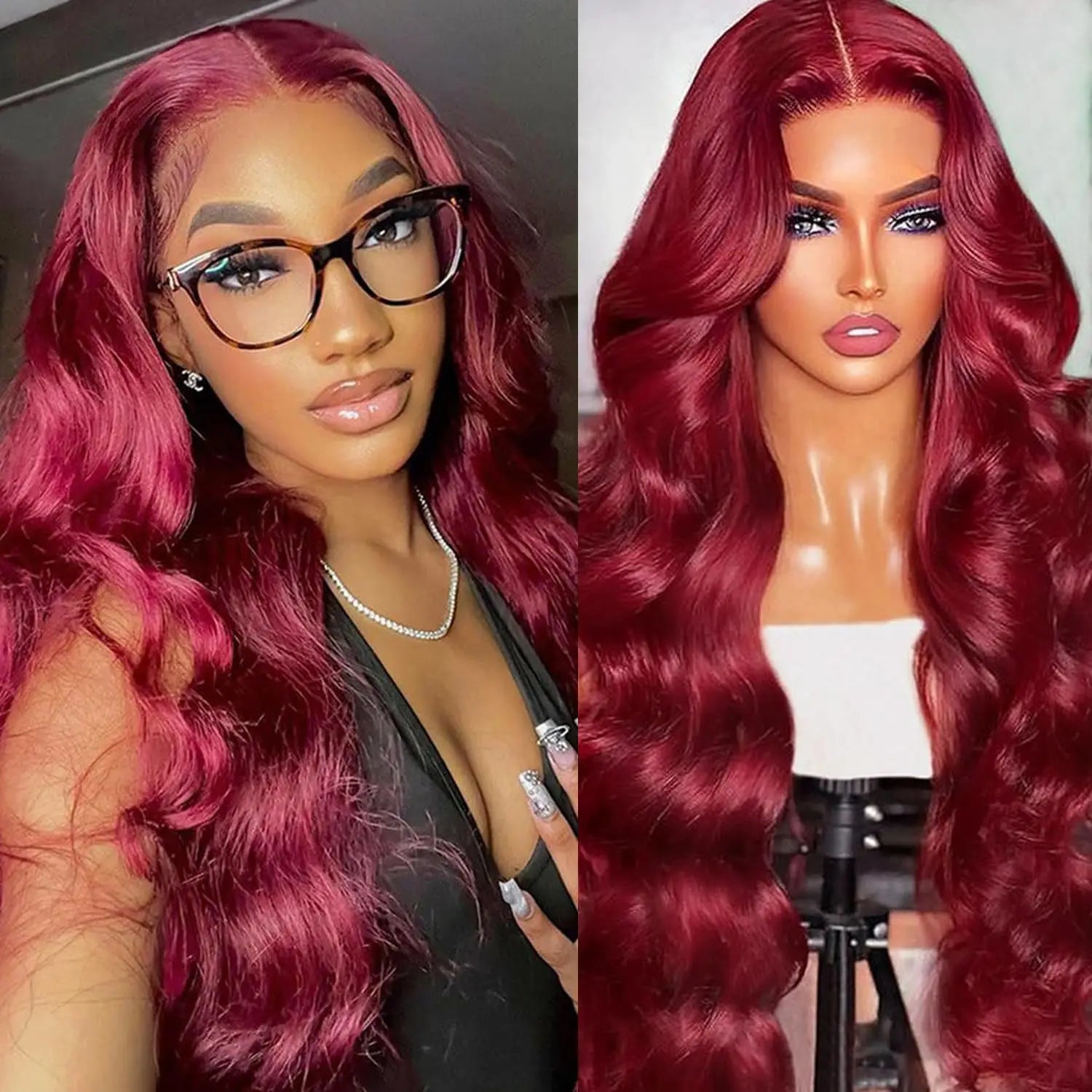 13x6 Hd Lace Front Human Hair Wig 99J Burgundy Pre Plucked Hd Transparent 13x4 Body Wave Human Hair Lace Frontal Wigs for Women