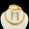 Brazilian Gold Color Jewlery Set for Women Punk Design Choker Necklace and Earrings Bracelet Set