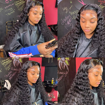 Glueless Pre-Plucked Deep Wave Lace Frontal Wig