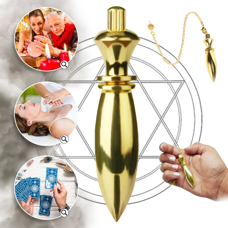 CSJA Brass Metal Pendulum for Divination Fortune Telling Dowsing  Pendulum Pendant