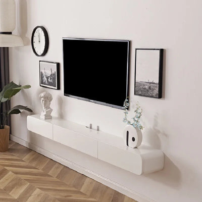 Wood Floating TV Cabinet, White