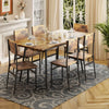 63” Extendable 7-Piece Dining Table Set with 6 Chairs