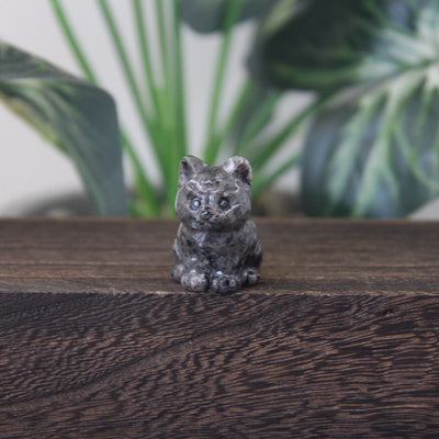 Mini Gemstone Cute Cat Statue Crystal