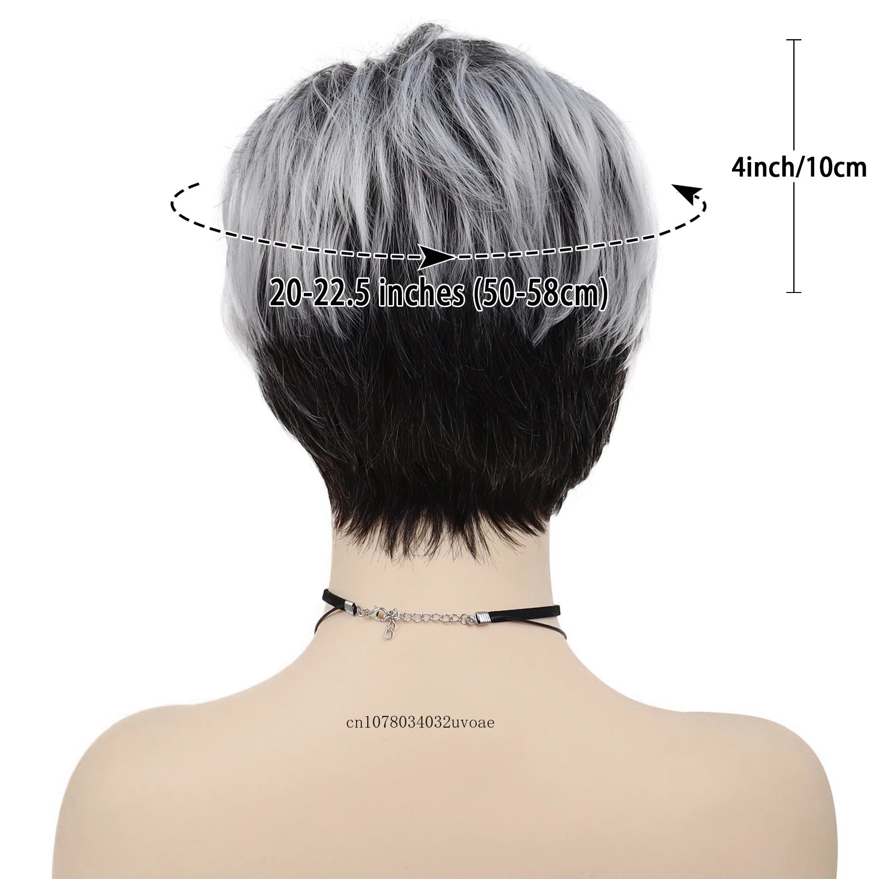 Natural Straight Synthetic Mix Grey Pixie Cut Wig with Bangs