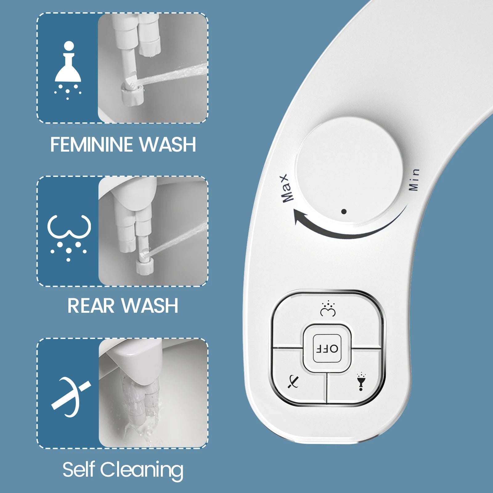 SAMODRA Non-Electric Bidet - Self Cleaning Dual Nozzle (Frontal and Rear Wash) Water Bidet Toilet Seat Attachment - Nellie's Way Beauty, Inc.