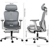 Mesh Office Chair, with 3D Lumbar Support with 3D 360° Rotation Arms & 3D Headrest, 135° Step