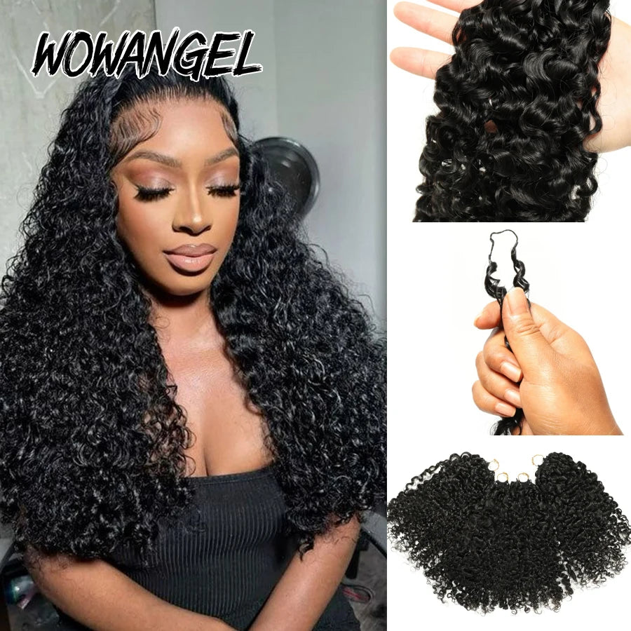 Burmese Curly Feather Crochet For Braiding Pre-Separated Invisible Knotless Crochet Hair 100% Human Hair Extensions For Women
