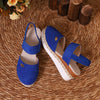 Round-Toe Ankle Strap Wedge Platform Closed Toe Women's Sandals