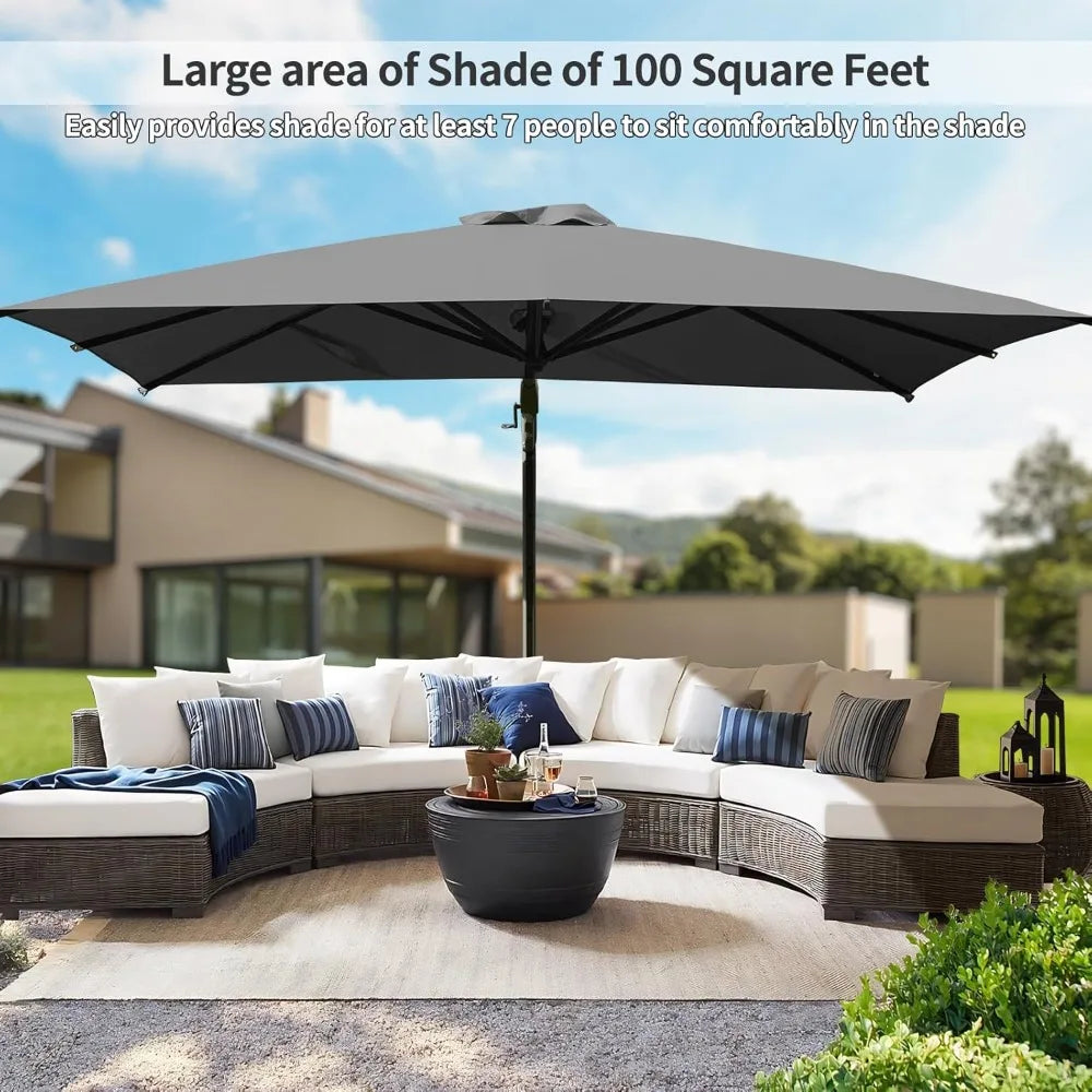 Luxury 10' X 10' Cantilever Large 360°Rotation Patio Umbrella, Heavy Duty Aluminum