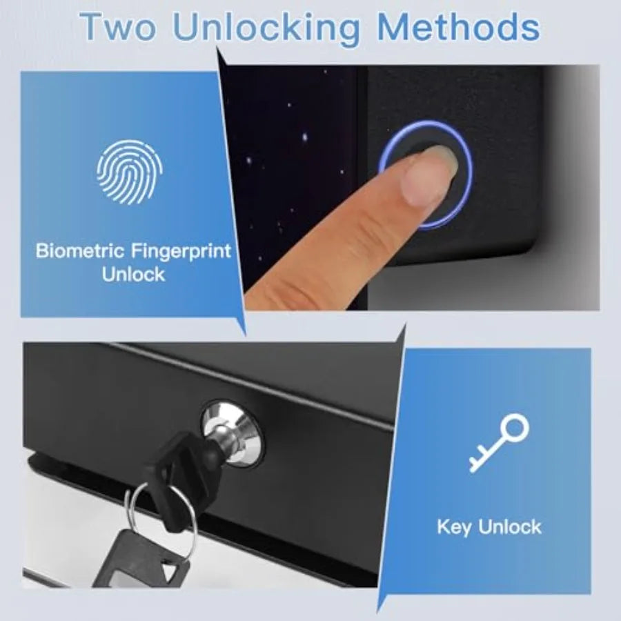 Biometric Hidden Gun Safe Wall Art Fits 2 Pistols, Quick Access with Movable Bracket