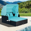 Chaise Lounge 2 Pieces, 2 Foldable Side Panels, Thick Seat & Back Cushions