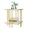 Square Marble Top End Table With Gold Legs