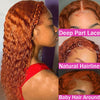 Ginger Orange 13x6 Transparent Deep Wave Human Hair Lace Front Wig