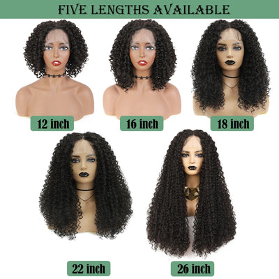 X-TRESS Lace Front Wig Synthetic Kinky Curly Wigs With Baby Hair 26 Inch Dark Brown T Part Transparent Lace Wig for Black Women