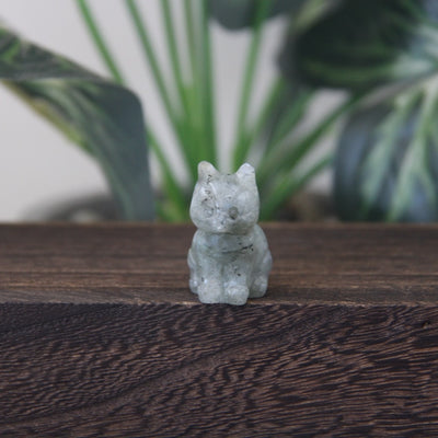 Mini Gemstone Cute Cat Statue Crystal
